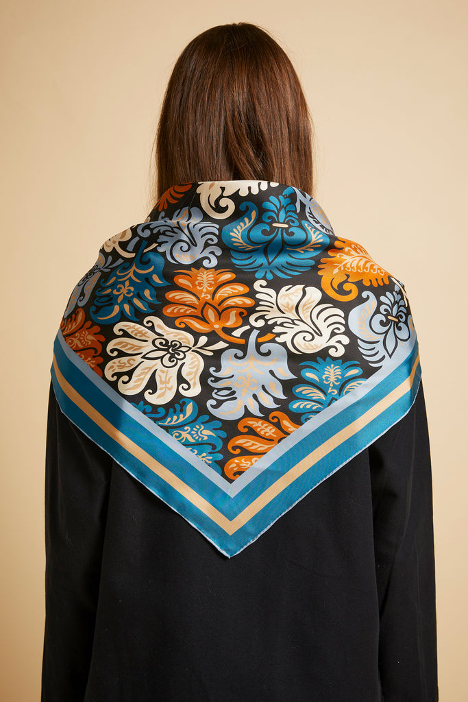 Karen Walker Tapestry Floral Classic Scarf - Silk Twill - Jewel Multi