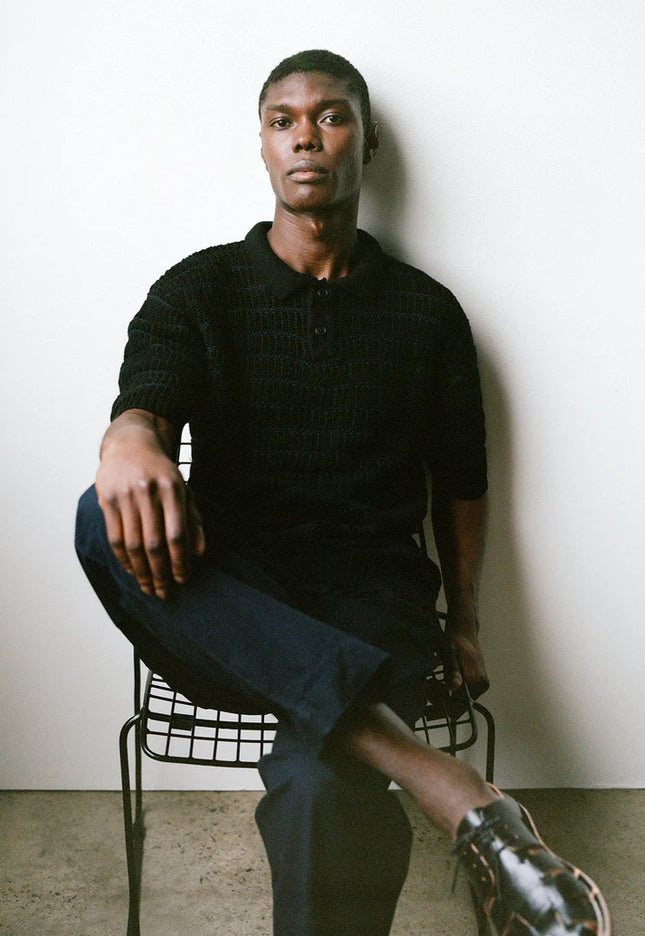 Kowtow Midnight Polo - Black Navy