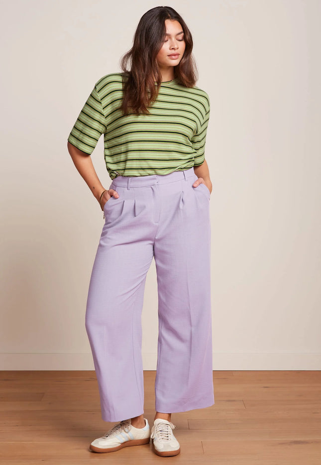 King Louie Boxy Tee - Seaside Stripe - Dark Citron