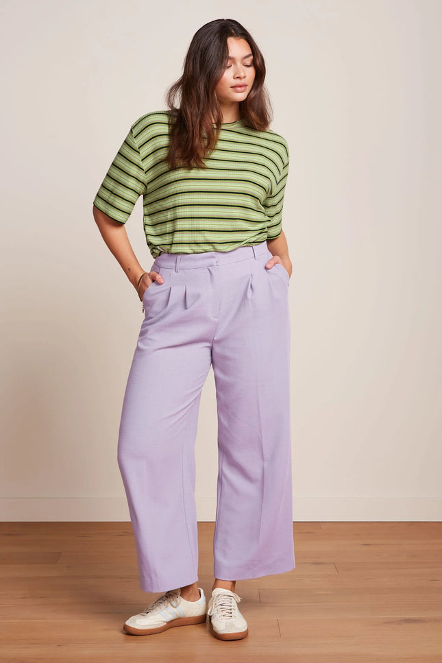 King Louie Boxy Tee - Seaside Stripe - Dark Citron