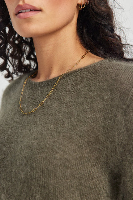 Untouched World June Knit Tee - Olive Grove
