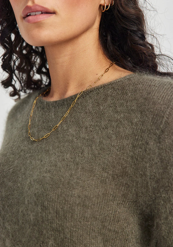 Untouched World June Knit Tee - Olive Grove