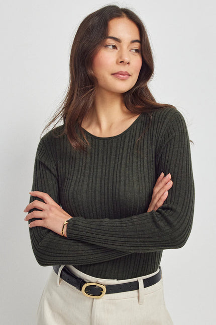 Untouched World Ella Rib Top - Forest