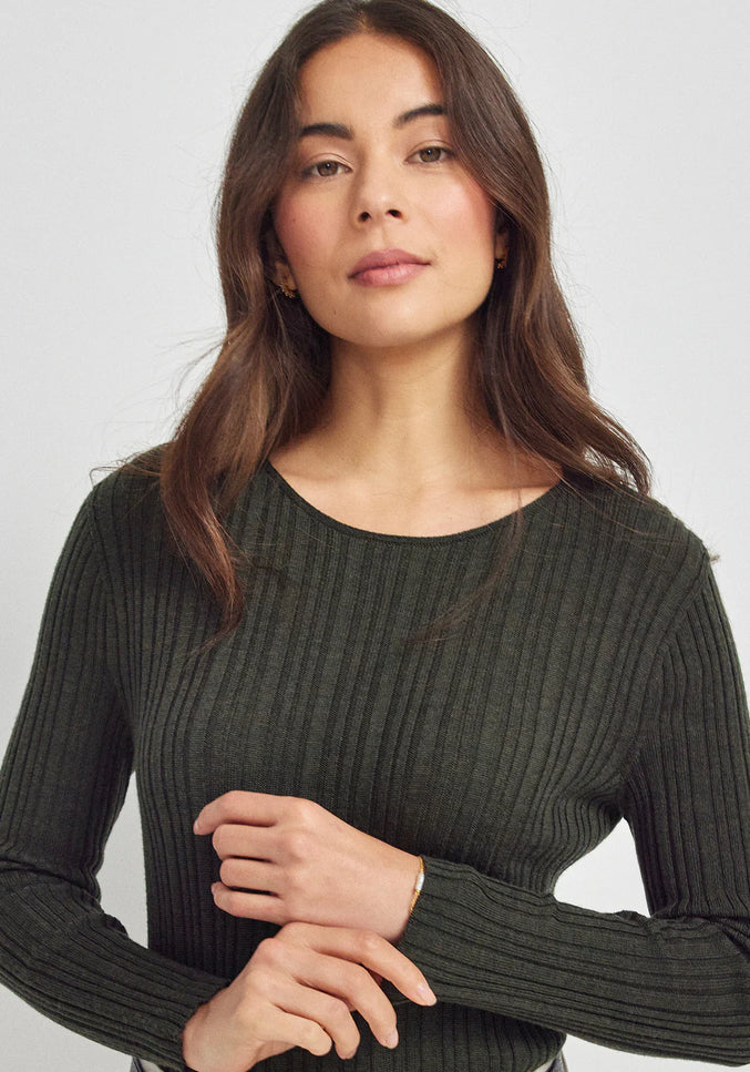 Untouched World Ella Rib Top - Forest