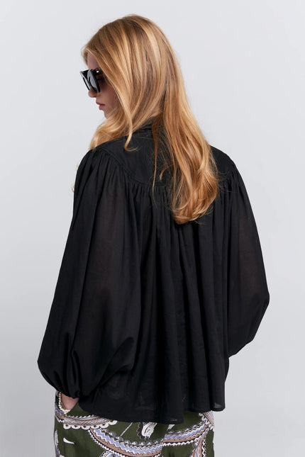 Karen Walker Reining Bow Blouse -Black