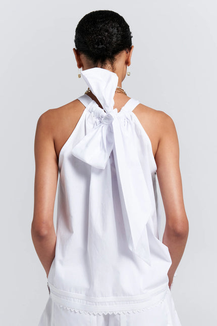 Karen Walker Scout Bow Back Top - White