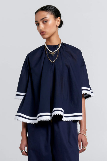 Karen Walker Field Blouse - Navy