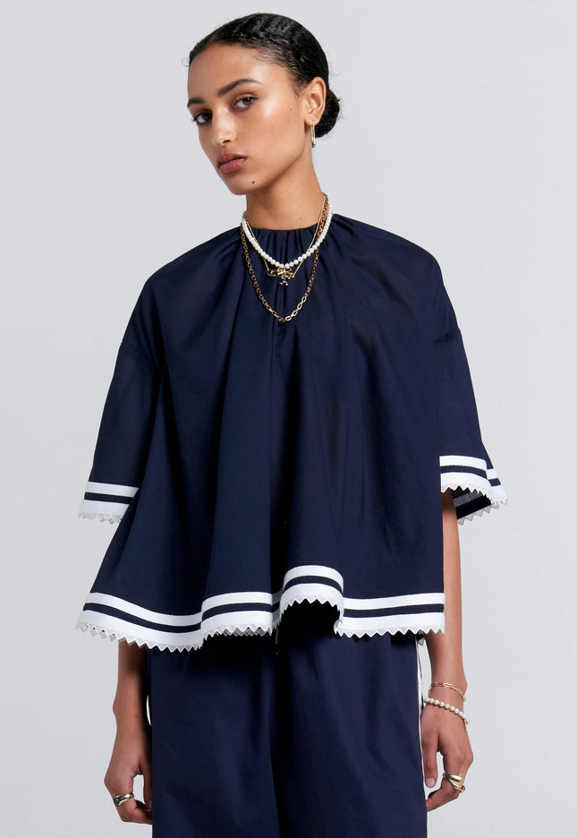 Karen Walker Field Blouse - Navy
