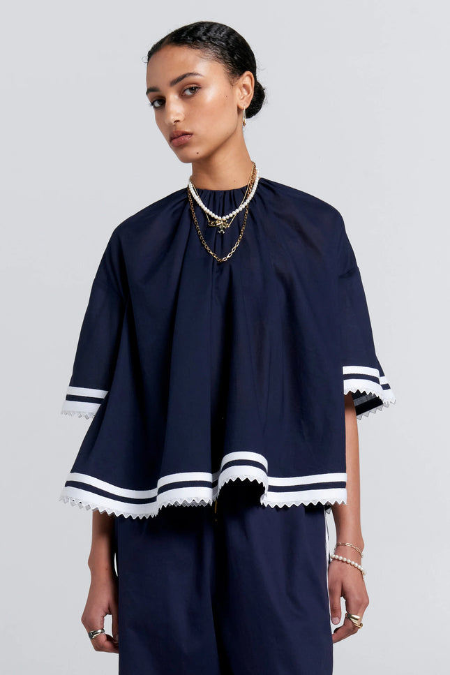 Karen Walker Field Blouse - Navy