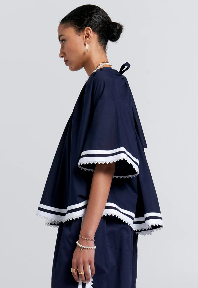 Karen Walker Field Blouse - Navy