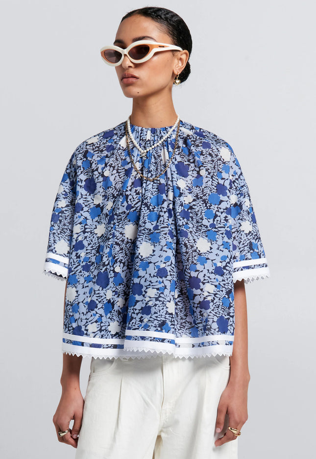 Karen Walker Field Blouse - Blue Multi