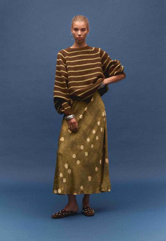 Kinga Csilla Umore Stripe Knit Jumper - Chocolate Brown