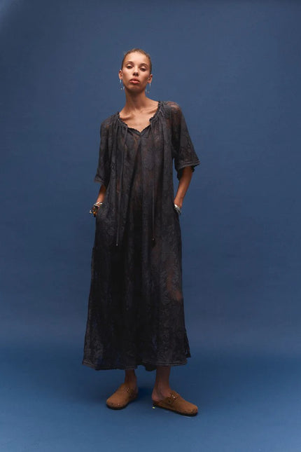 Kinga Csilla Midnight Lace Primavera Maxi Dress