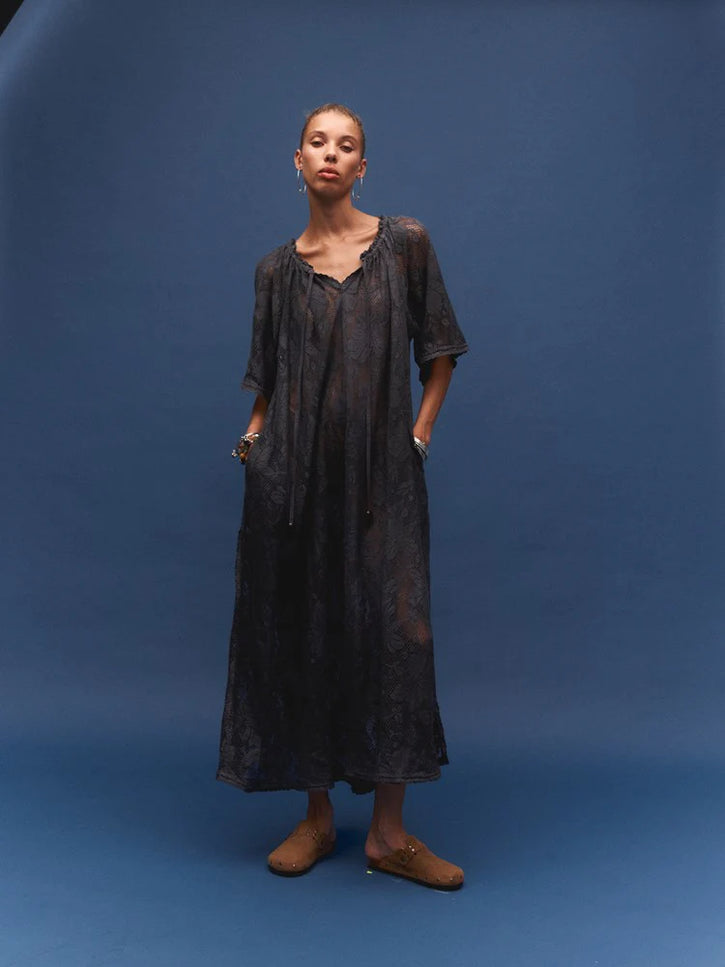 Kinga Csilla Midnight Lace Primavera Maxi Dress