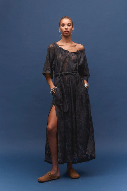 Kinga Csilla Midnight Lace Primavera Maxi Dress