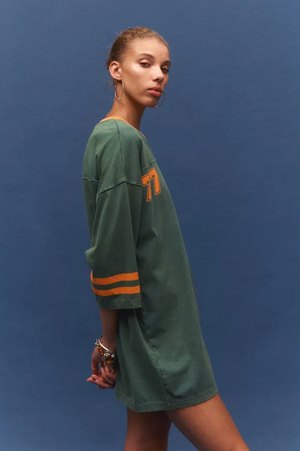 Kinga Csilla 77 Sun Team Tee Dress - Kelly Green/ Orange