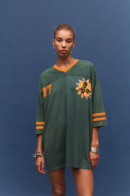 Kinga Csilla 77 Sun Team Tee Dress - Kelly Green/ Orange