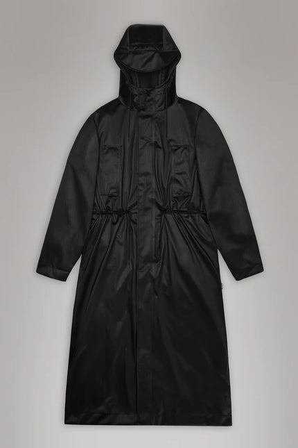 Rains Bold Longest Jacket  - Black