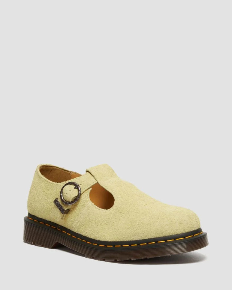 Dr. Martens T bar Shoe- Suede - Hazy Yellow UK6 LAST PAIR
