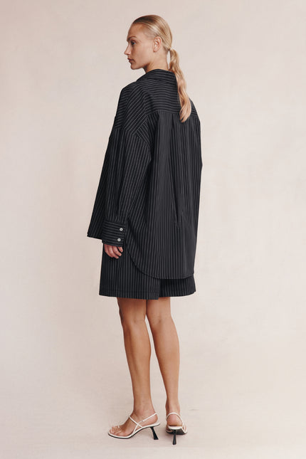 Marle Mella Shirt - Black Pin Stripe