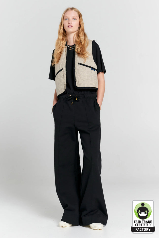 Karen Walker Pin Tuck Track Pants - Black