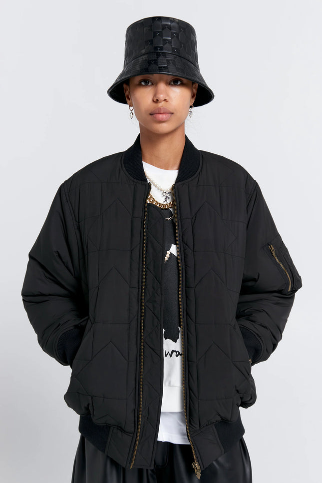 Karen Walker Quilted Bomber Jacket - Black