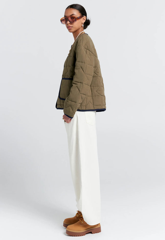 Karen Walker - Quilted Drift Jacket - Khaki/Navy