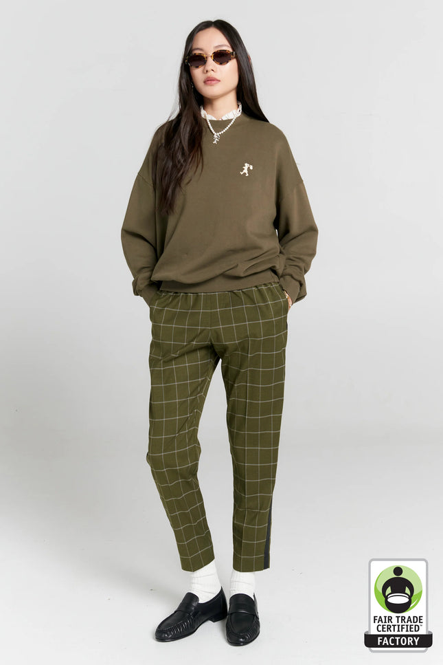 Karen Walker Runaway Girl Organic Cotton Crewneck Sweatshirt - Hunter Green
