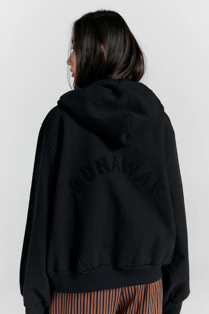 Karen Walker Runaway College Cropped Oversized Hoodie - Black