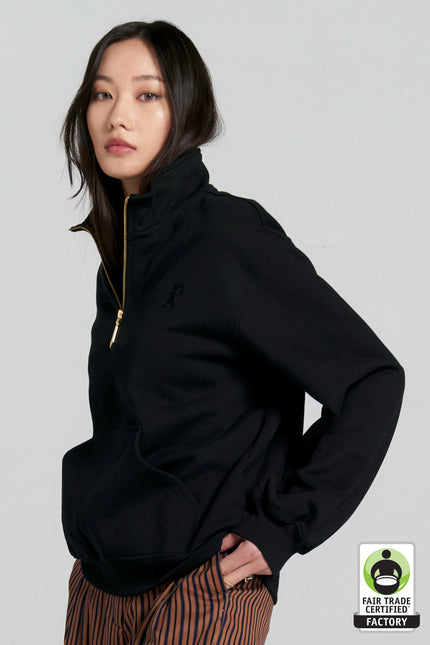 Karen Walker Runaway Scrawl Zip-Up Sweatshirt - Black