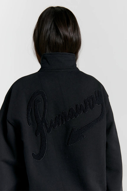 Karen Walker Runaway Scrawl Zip-Up Sweatshirt - Black
