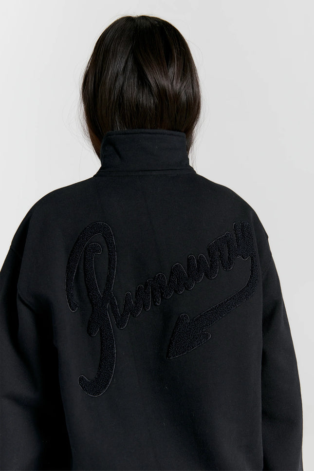 Karen Walker Runaway Scrawl Zip-Up Sweatshirt - Black