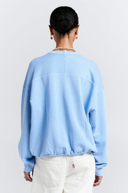 Karen Walker Runaway College Organic Cotton Crewneck Sweatshirt - Blue