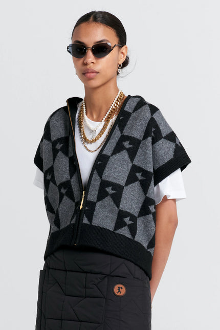 Karen Walker Monogram Knit Vest - Black