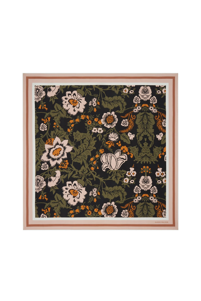 Karen Walker Woodblock Floral Classic Scarf - Black