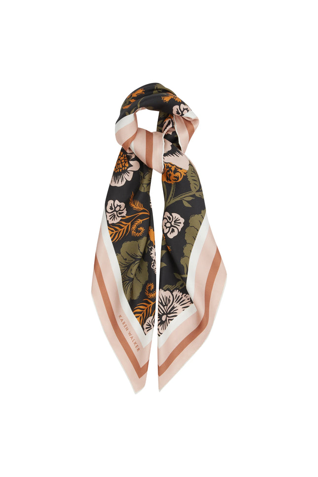 Karen Walker Woodblock Floral Classic Scarf - Black