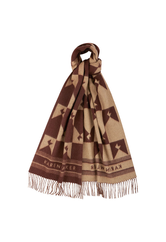 Karen Walker Monogram Jacquard Scarf - Mahogany/Tan