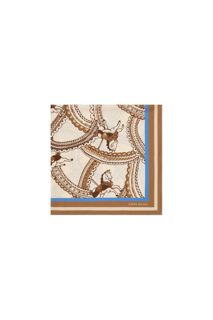 Karen Walker Carousel Classic Silk Scarf - Cream/Multi