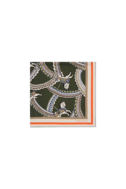 Karen Walker Carousel Classic Silk Scarf - Olive/Multi