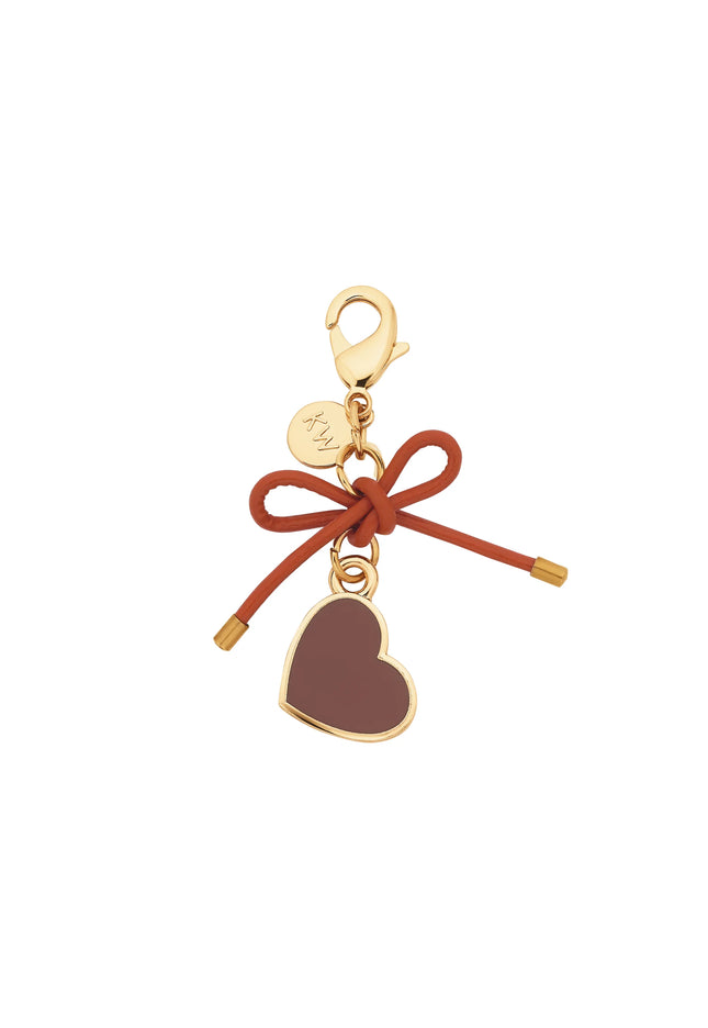 Karen Walker Heart Charm - Gold/Brown