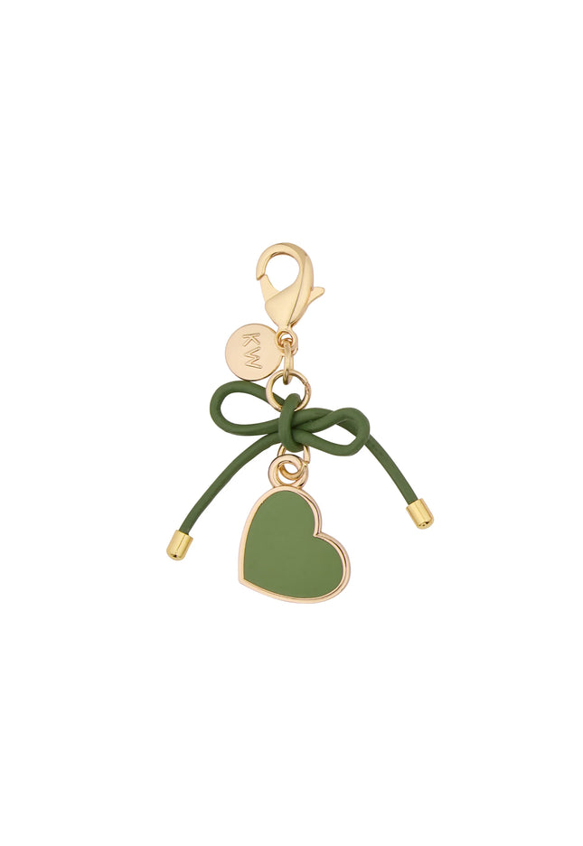 Karen Walker Heart Charm - Gold/Green