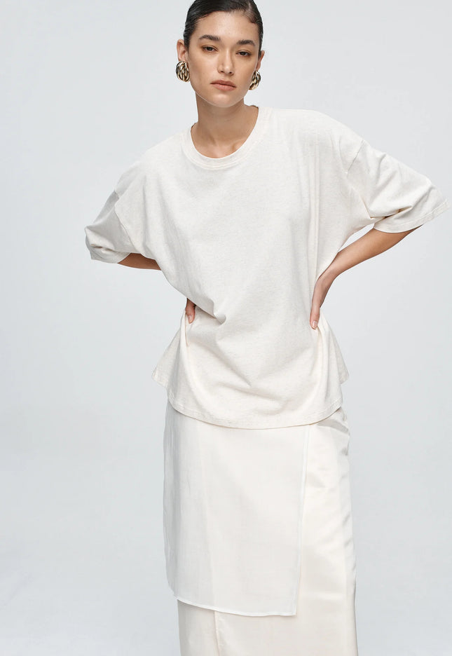 Marle Austin Tee - Cotton - Oat Marle