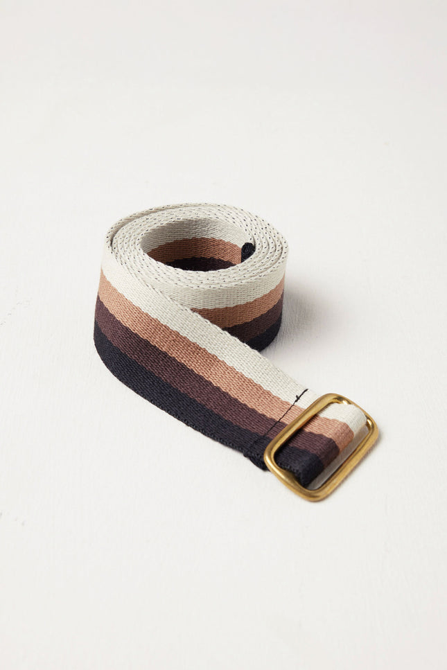 Sylvester Stripe Belt - Black/Brown