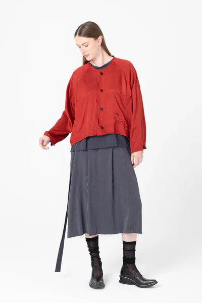 Company of Strangers Hyatt Jacket - Shiny Viscose Twill - Brick