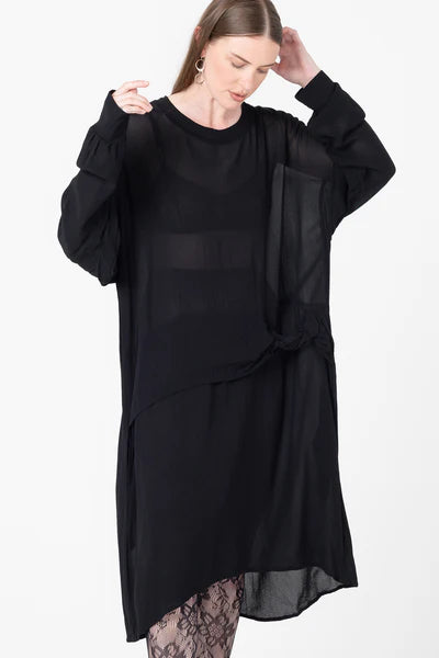 Company of Strangers Mingle Dress - Black Sheer