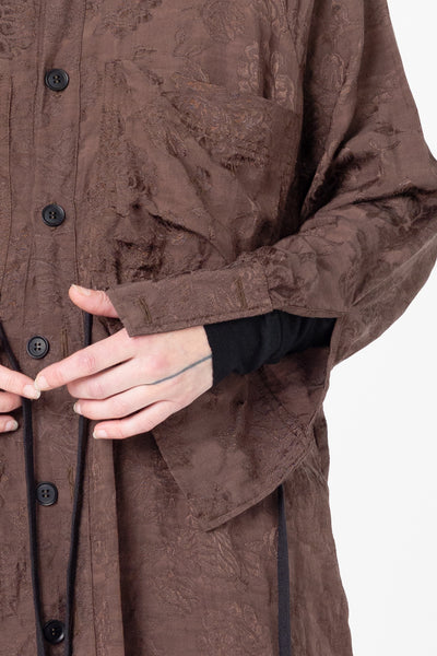 Company of Strangers Facts Shirtdress - Cacao Jaquard