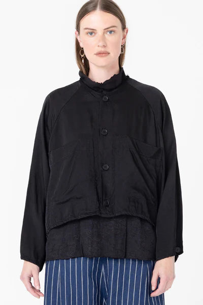 Company of Strangers Hyatt Jacket - Shiny Viscose Twill - Black