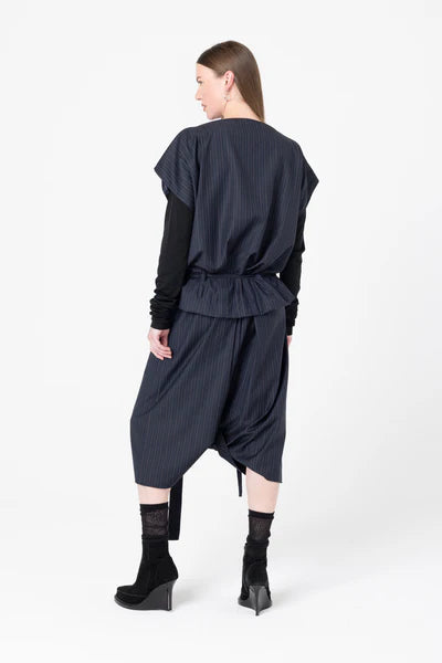 Company of Strangers Mirror Top - Charcoal Wool Stripe