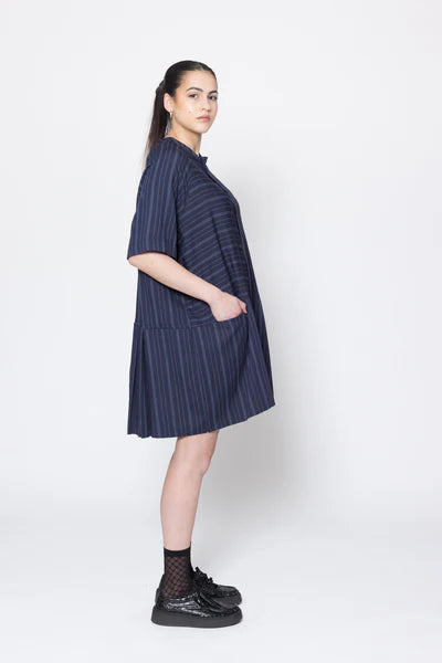 Company of Strangers Egos Shirtdress - Navy Stripe
