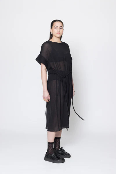 Company of Strangers Borderline Dress - Black Crinkle